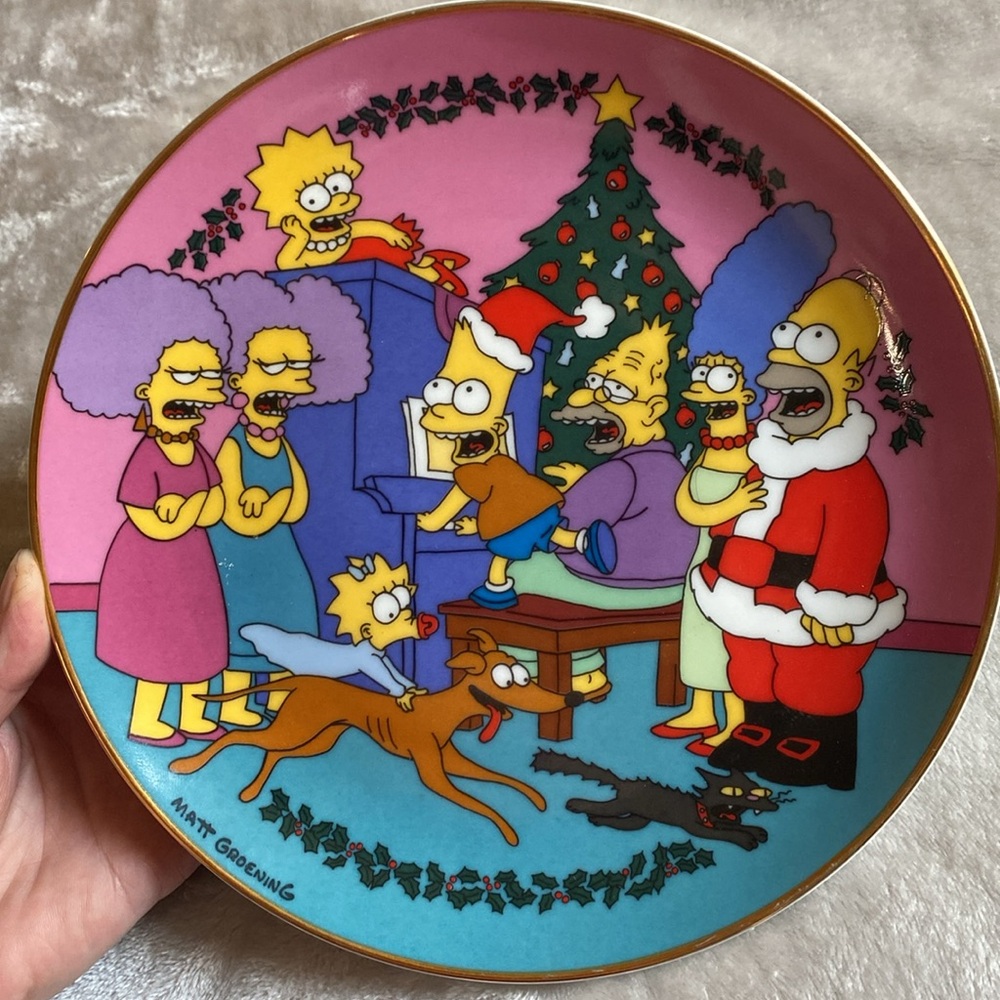 Simpsons Christmas Ceramic Plate